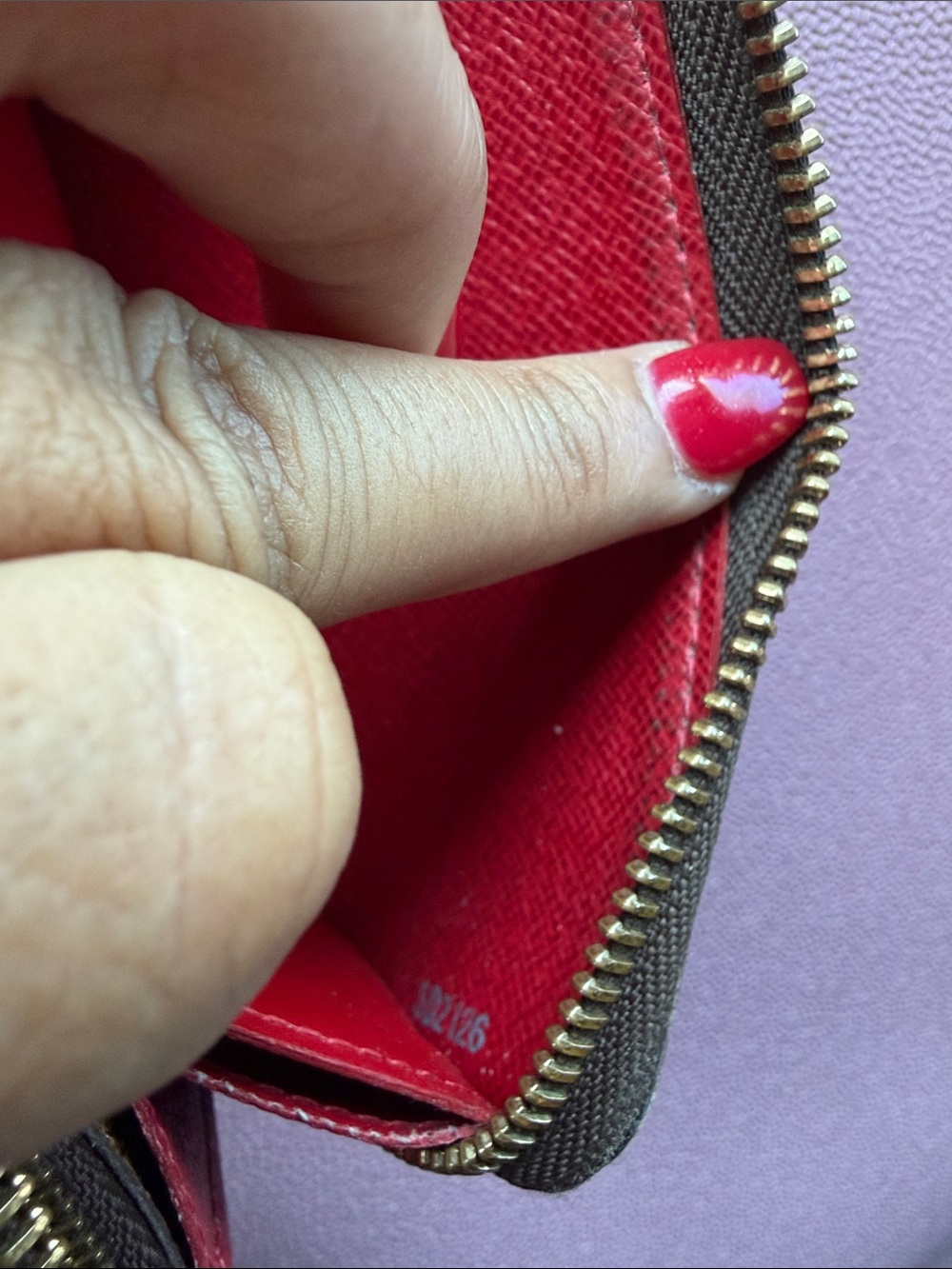 Louis Vuitton Damier Zip Wallet in Brown and Dark Brown - Picture 9 of 9